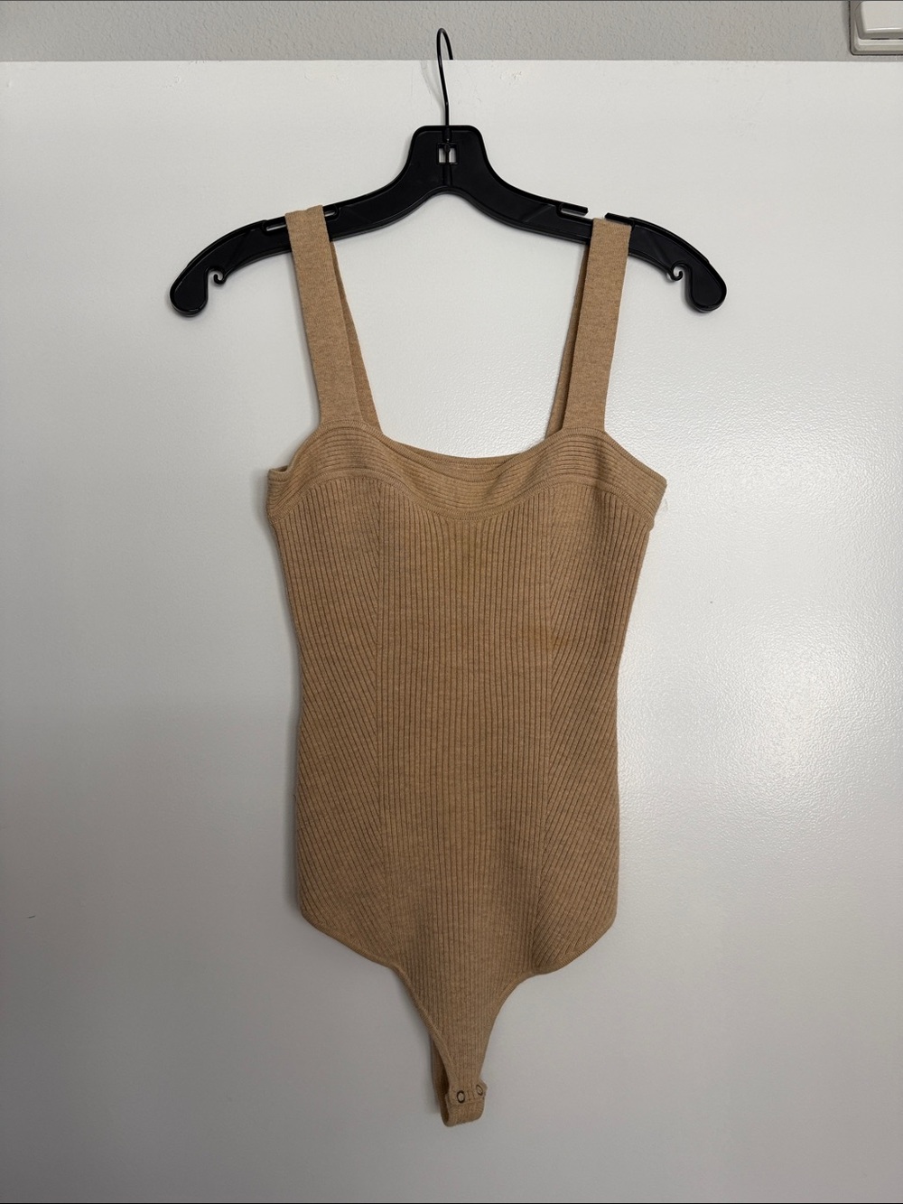Abercrombie & Fitch Camel Ribbed Tank Bodysuit